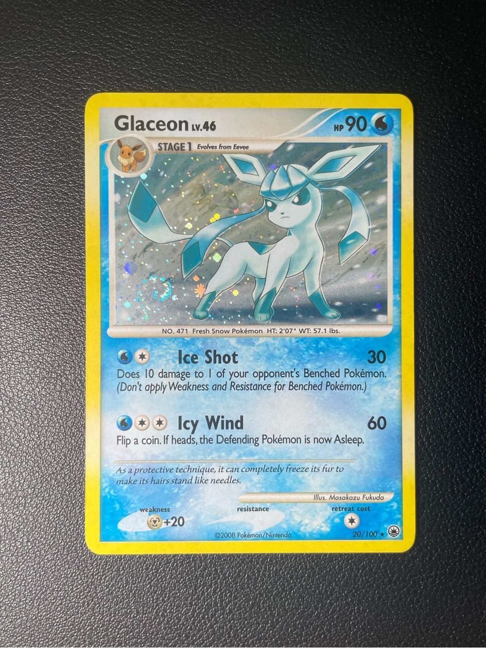 Glaceon #20/100/Holo/Pokemon Majestic Dawn